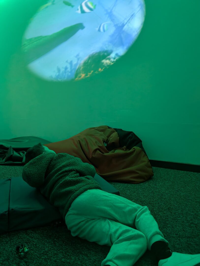 child in UK airport sensory room